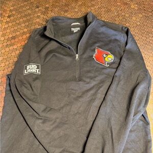 Black Quarter-Zip Pullover with Logos